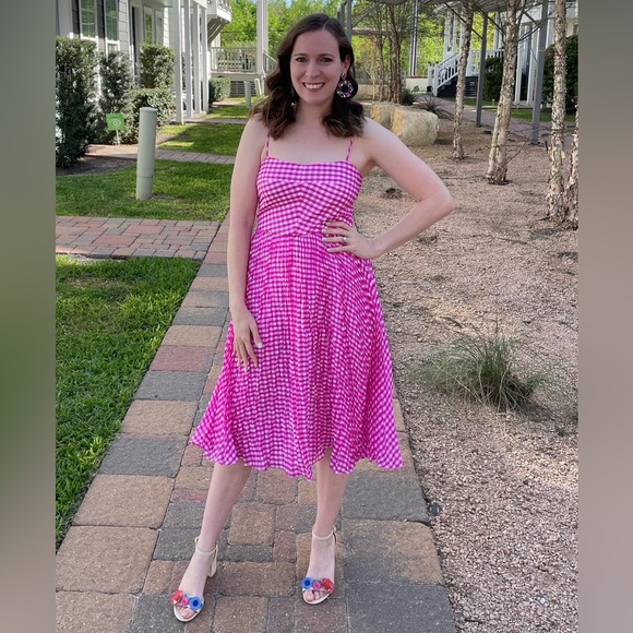 j crew pink gingham dress Women's Dresses